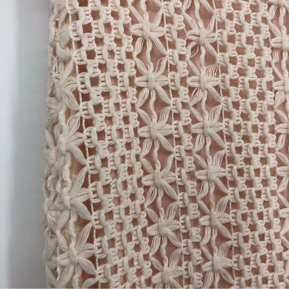 Free‎ People Pencil Skirt Womens 6 Cream Floral Crochet - Picture 8 of 14